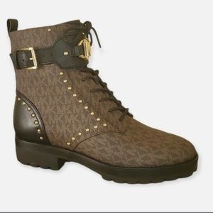 Michael Kors Women’s Kincaid Logo Studded Combat Boots